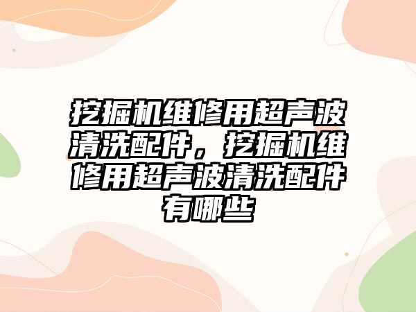 挖掘機(jī)維修用超聲波清洗配件，挖掘機(jī)維修用超聲波清洗配件有哪些