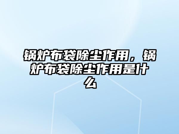 鍋爐布袋除塵作用，鍋爐布袋除塵作用是什么