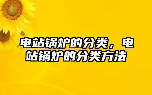 電站鍋爐的分類，電站鍋爐的分類方法