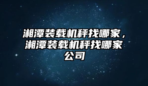 湘潭裝載機秤找哪家，湘潭裝載機秤找哪家公司