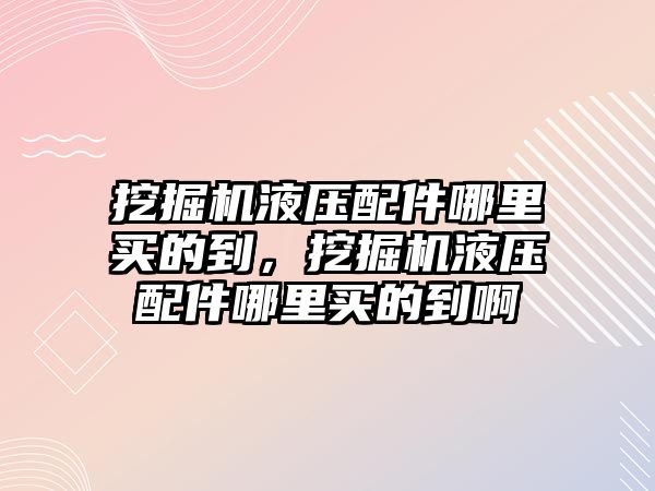 挖掘機(jī)液壓配件哪里買的到，挖掘機(jī)液壓配件哪里買的到啊