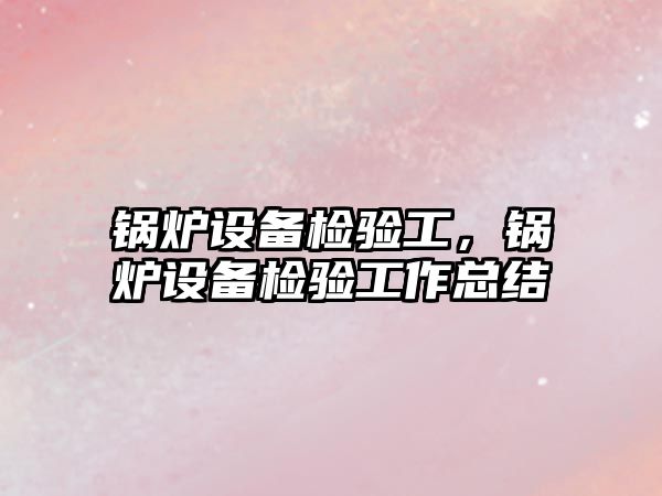 鍋爐設備檢驗工，鍋爐設備檢驗工作總結(jié)