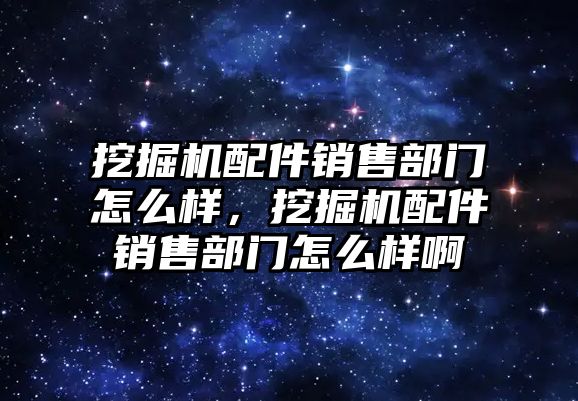 挖掘機配件銷售部門怎么樣，挖掘機配件銷售部門怎么樣啊