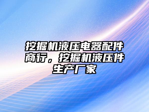 挖掘機液壓電器配件商行，挖掘機液壓件生產(chǎn)廠家