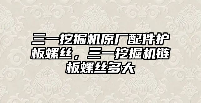 三一挖掘機原廠配件護板螺絲，三一挖掘機鏈板螺絲多大