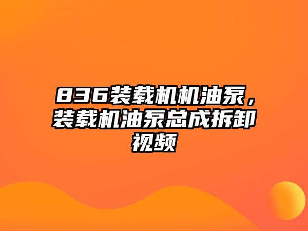 836裝載機(jī)機(jī)油泵，裝載機(jī)油泵總成拆卸視頻