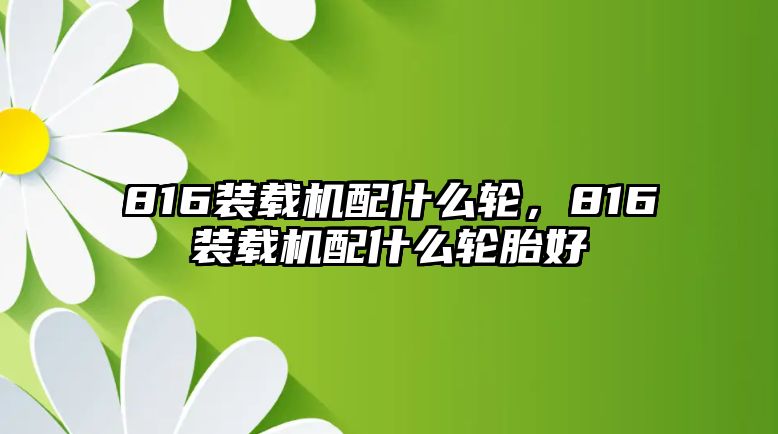 816裝載機(jī)配什么輪，816裝載機(jī)配什么輪胎好