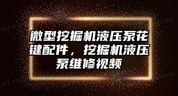 微型挖掘機液壓泵花鍵配件，挖掘機液壓泵維修視頻