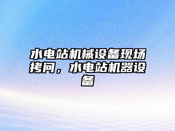 水電站機(jī)械設(shè)備現(xiàn)場(chǎng)拷問(wèn)，水電站機(jī)器設(shè)備