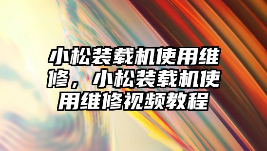 小松裝載機(jī)使用維修，小松裝載機(jī)使用維修視頻教程