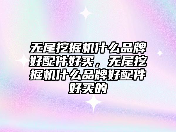 無尾挖掘機什么品牌好配件好買，無尾挖掘機什么品牌好配件好買的