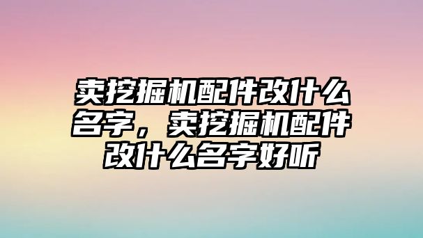 賣挖掘機配件改什么名字，賣挖掘機配件改什么名字好聽