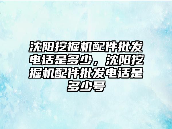 沈陽挖掘機配件批發(fā)電話是多少，沈陽挖掘機配件批發(fā)電話是多少號