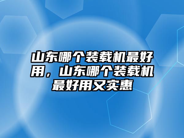 山東哪個裝載機(jī)最好用，山東哪個裝載機(jī)最好用又實(shí)惠