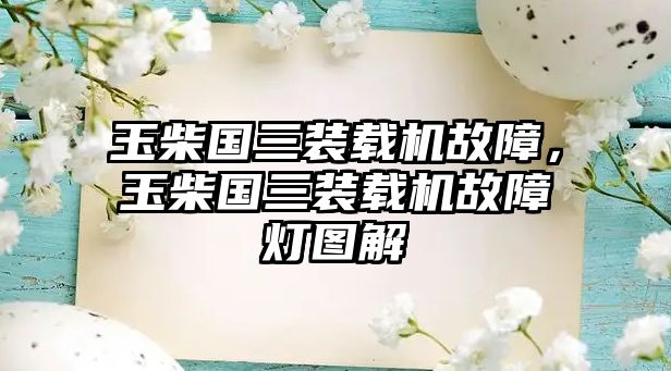 玉柴國三裝載機故障，玉柴國三裝載機故障燈圖解