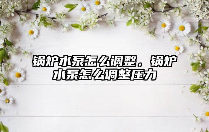 鍋爐水泵怎么調(diào)整，鍋爐水泵怎么調(diào)整壓力