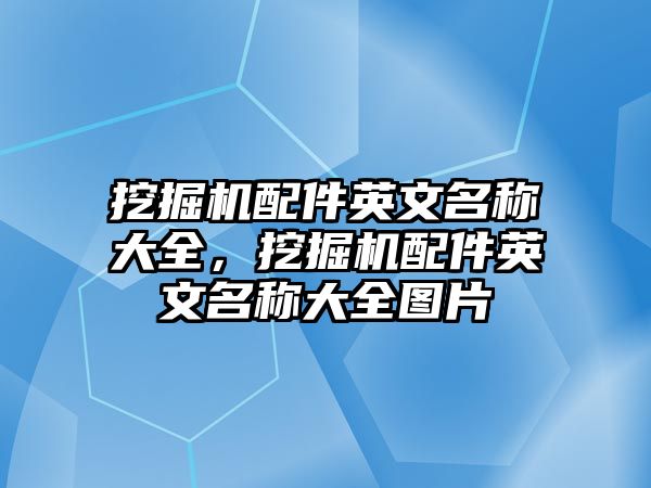 挖掘機配件英文名稱大全，挖掘機配件英文名稱大全圖片