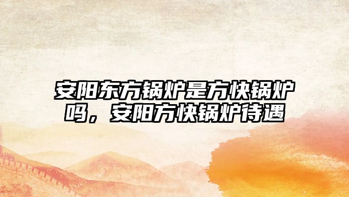 安陽東方鍋爐是方快鍋爐嗎，安陽方快鍋爐待遇