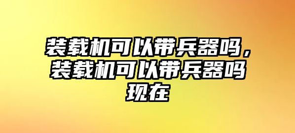 裝載機(jī)可以帶兵器嗎，裝載機(jī)可以帶兵器嗎現(xiàn)在