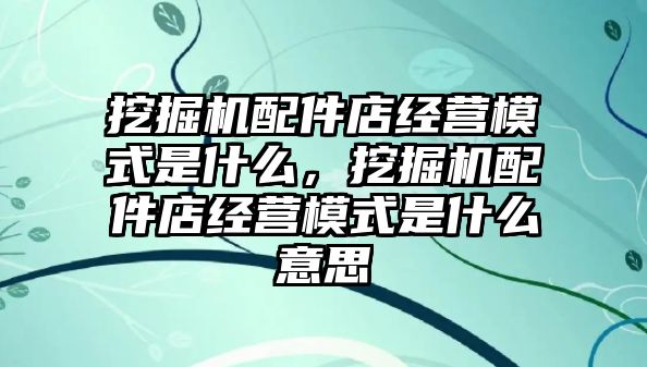 挖掘機配件店經(jīng)營模式是什么，挖掘機配件店經(jīng)營模式是什么意思