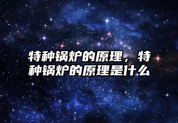 特種鍋爐的原理，特種鍋爐的原理是什么