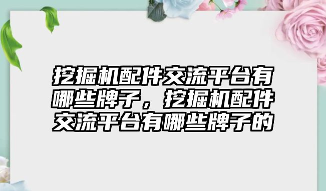 挖掘機(jī)配件交流平臺(tái)有哪些牌子，挖掘機(jī)配件交流平臺(tái)有哪些牌子的