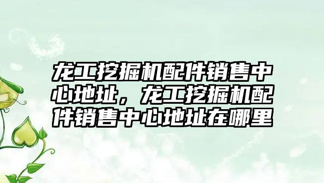 龍工挖掘機配件銷售中心地址，龍工挖掘機配件銷售中心地址在哪里