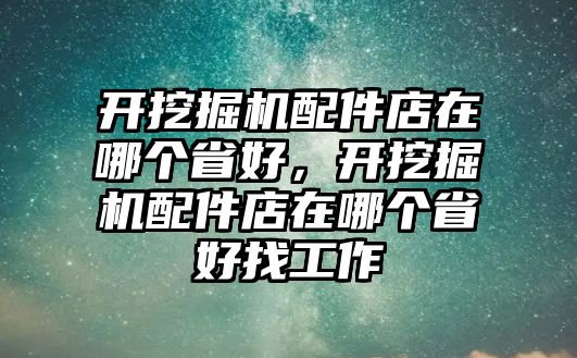 開(kāi)挖掘機(jī)配件店在哪個(gè)省好，開(kāi)挖掘機(jī)配件店在哪個(gè)省好找工作