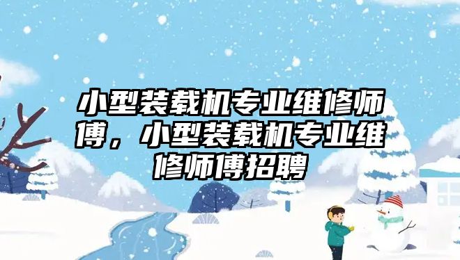 小型裝載機專業(yè)維修師傅，小型裝載機專業(yè)維修師傅招聘