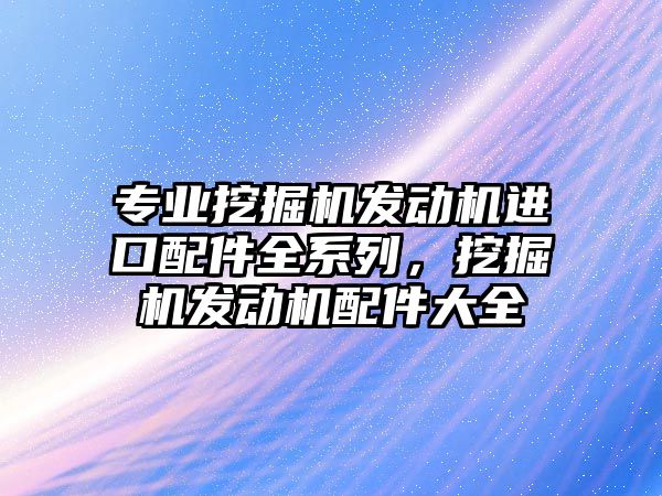 專業(yè)挖掘機發(fā)動機進口配件全系列，挖掘機發(fā)動機配件大全