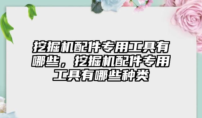 挖掘機配件專用工具有哪些，挖掘機配件專用工具有哪些種類