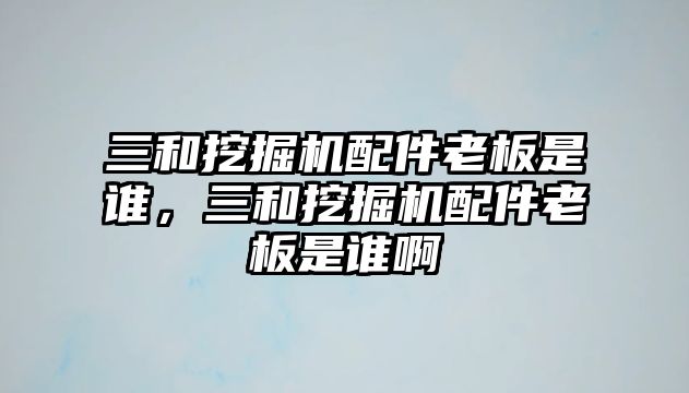 三和挖掘機(jī)配件老板是誰，三和挖掘機(jī)配件老板是誰啊