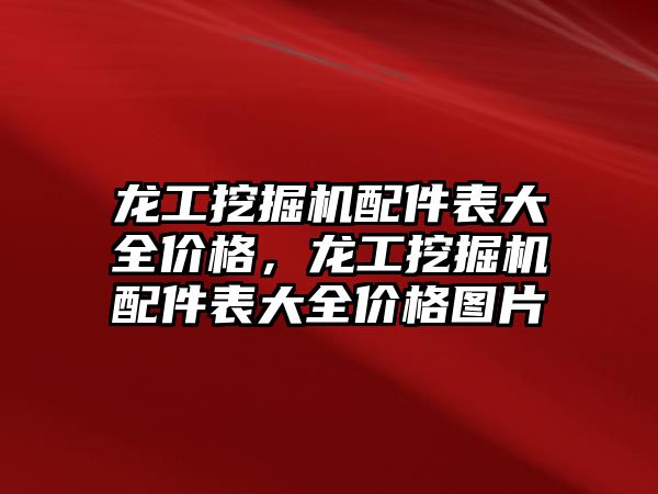 龍工挖掘機配件表大全價格，龍工挖掘機配件表大全價格圖片