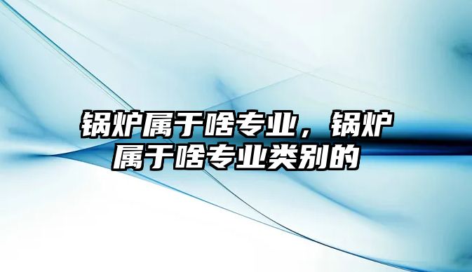 鍋爐屬于啥專業(yè)，鍋爐屬于啥專業(yè)類別的