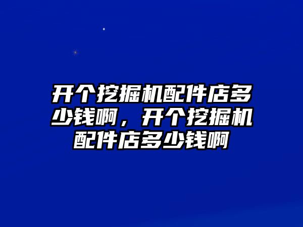 開個(gè)挖掘機(jī)配件店多少錢啊，開個(gè)挖掘機(jī)配件店多少錢啊