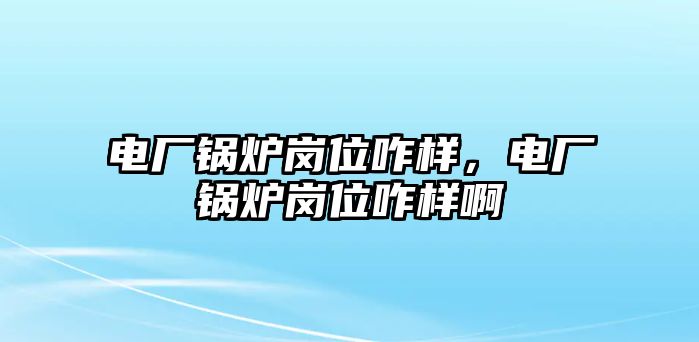 電廠鍋爐崗位咋樣，電廠鍋爐崗位咋樣啊