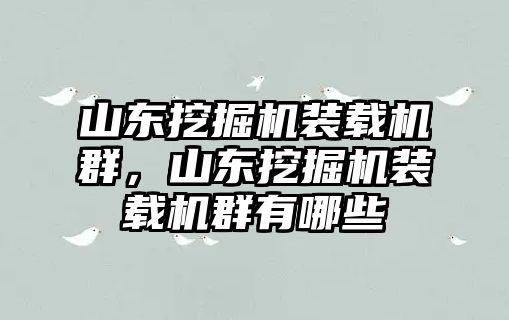 山東挖掘機裝載機群，山東挖掘機裝載機群有哪些