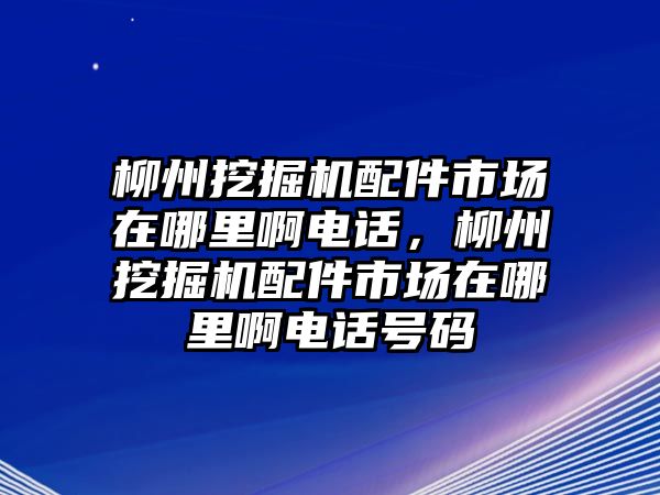 柳州挖掘機(jī)配件市場(chǎng)在哪里啊電話，柳州挖掘機(jī)配件市場(chǎng)在哪里啊電話號(hào)碼