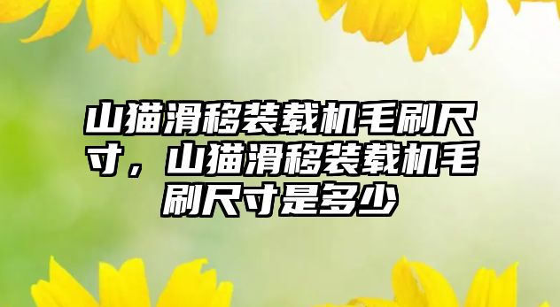 山貓滑移裝載機毛刷尺寸，山貓滑移裝載機毛刷尺寸是多少