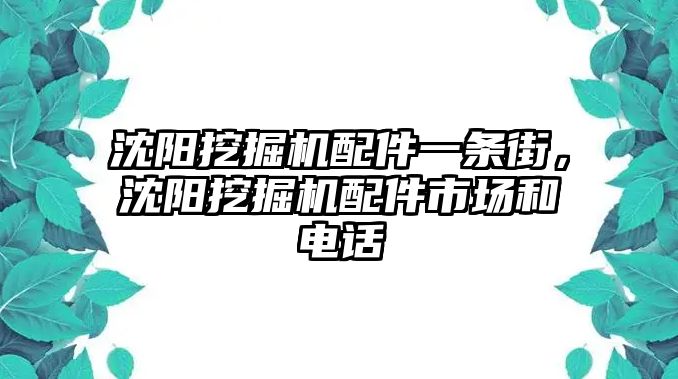 沈陽挖掘機(jī)配件一條街，沈陽挖掘機(jī)配件市場(chǎng)和電話