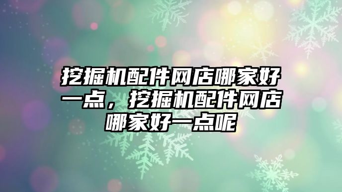 挖掘機配件網(wǎng)店哪家好一點，挖掘機配件網(wǎng)店哪家好一點呢