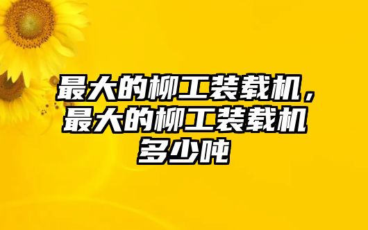 最大的柳工裝載機(jī)，最大的柳工裝載機(jī)多少噸