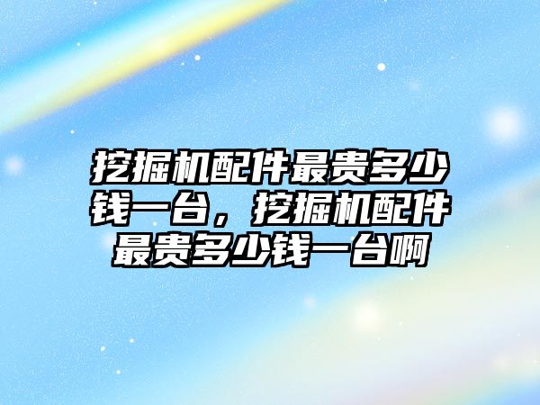 挖掘機配件最貴多少錢一臺，挖掘機配件最貴多少錢一臺啊