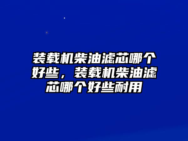 裝載機柴油濾芯哪個好些，裝載機柴油濾芯哪個好些耐用