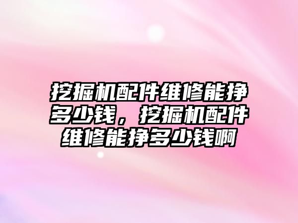 挖掘機(jī)配件維修能掙多少錢，挖掘機(jī)配件維修能掙多少錢啊