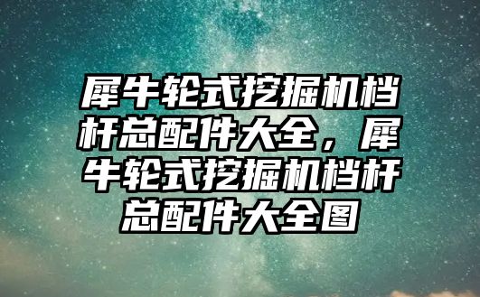 犀牛輪式挖掘機(jī)檔桿總配件大全，犀牛輪式挖掘機(jī)檔桿總配件大全圖