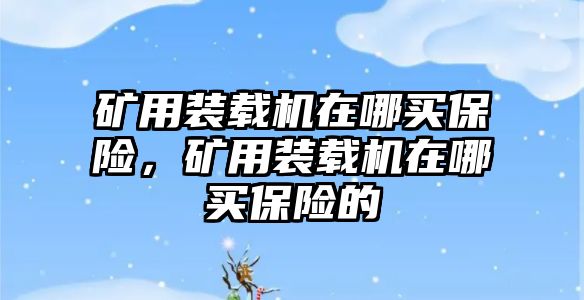 礦用裝載機(jī)在哪買保險(xiǎn)，礦用裝載機(jī)在哪買保險(xiǎn)的