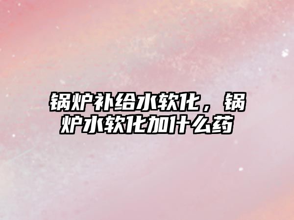 鍋爐補給水軟化，鍋爐水軟化加什么藥