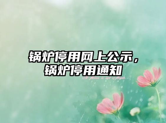 鍋爐停用網(wǎng)上公示，鍋爐停用通知