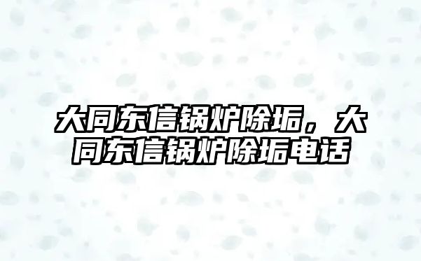 大同東信鍋爐除垢，大同東信鍋爐除垢電話